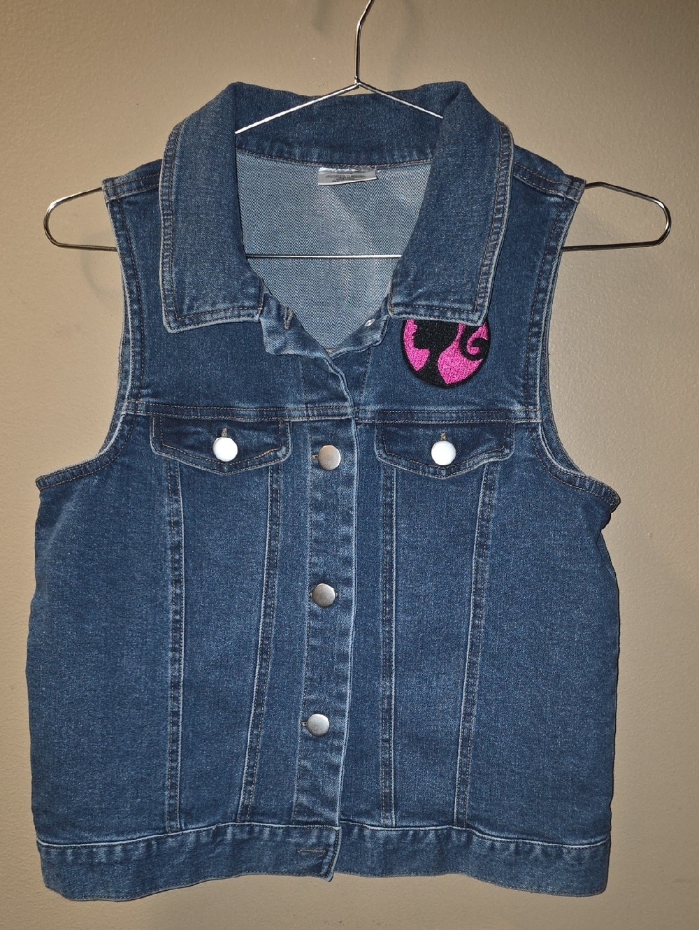 Barbie Dark Blue Denim Vest with Pink Patch